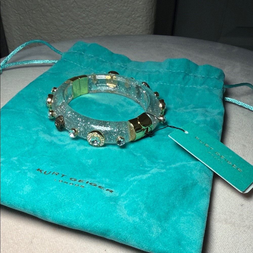 Kurt Geiger Gold and Clear Sparkle Bangle - Picture 5 of 5